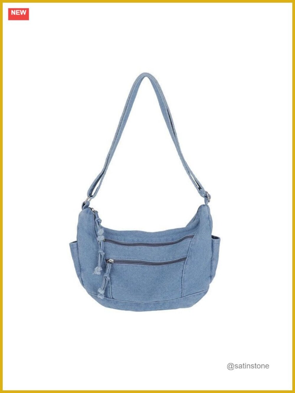 Denim Hobo Bag Crossbody Multi-Pocket Shoulder Bag Women